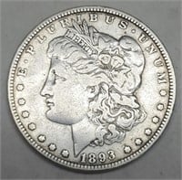 1893 Morgan Silver Dollar XF45 Better Date