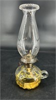 Antique Finger Oil Lamp W Macbeth Shade