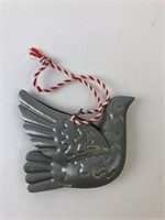 Vintage Metal Dove Christmas Ornament