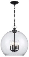 Kingsley 16 In. 4-light Matte Black Pendant Light