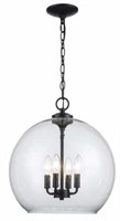 Kingsley 16 In. 4-light Matte Black Pendant Light