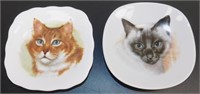 * Cat Plates: Ginger and White Made in
