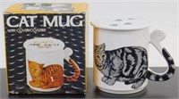 * 1985 Cat Mug with Cover Coaster in Original Box