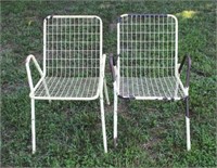 Pair Metal Outdoor Chairs (2pc) As Is - Heavy Wear