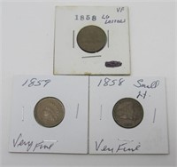 3 INDIAN HEAD CENTS: