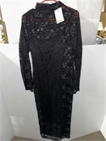 NWT LADIES LONG BLACK MISSGUIDED 2-PC DRESS 12