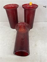 Red Glass Candle Shades / Covers