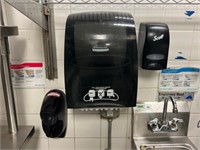 2 Soap Dispensers and Hand Towel Dispenser
