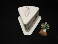 Vintage cheese dish with cover, 8" high x 10"