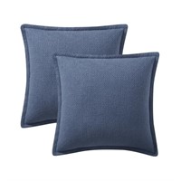 C451  Allie Reversible Blue Pillow Covers 20 x 2