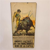 Vintage Spanish Bull Fighting Poster