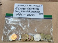 World collection, 16 coins: Germany, UK,