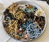 Tray lot of costume jewelry , all necklaces