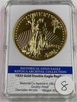 1933 Gold Double eagle Tribute 24k gold Layered