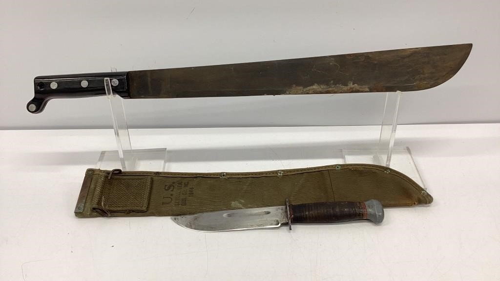 WWII era 1944 U.S. Machete and PAL knife