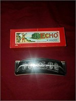 Vintage M Hohner Echo harmonica with box