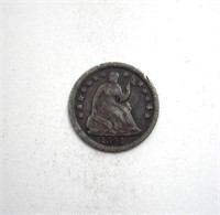 1841 Drapery Half Dime XF