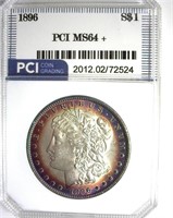 1896 Morgan PCI MS64+ Purple Rim