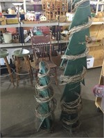 Homemade Wooden Christmas trees, 72” & 42” tall