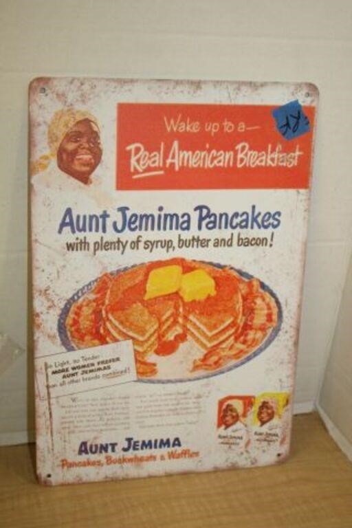 BRAND NEW AUNT JEMIMA PANCAKE METAL SIGN