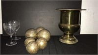 Brass Urn/ Ice Bucket, Brass Accenting & More