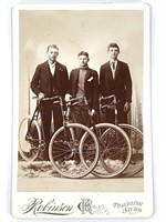 Cabinet Card 3 Men w/ Safety Bicycles