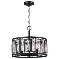 Modern Crystal Chandeliers, 4 Lights Black