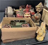 Vtg Remote Control Car, Pinocchio Toys, Tractors.