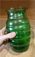 Cute Vintage Green Glass Vase