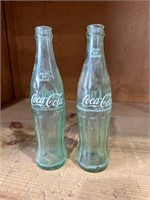 2 Vintage Glass Coca-Cola Bottles