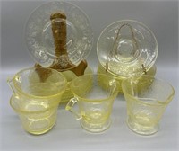 Florentine Yellow Depression Glass Lot