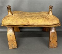 Genuine Antique Camel Saddle Stool