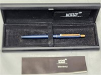 Blue Mont Blanc Pen w/ case & paperwork