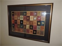 Framed & Matted Collage of Leather Patches