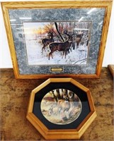 Framed Whitetail Deer Plate & Print
