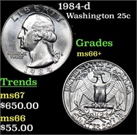 1984-d Washington Quarter 25c Grades GEM++ Unc