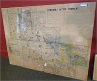 "1943 Kendrick Cattle Company" Hand Drawn Land Map
