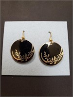 Black & Gold Disc Earrings