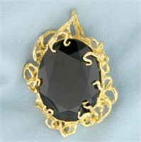 100ct Smoky Topaz Statement Pendant in 14K Yellow