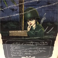 VINTAGE VIETNAM FRAMED PIECE