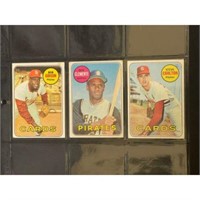 (3) 1969 Topps Baseball Stars/hof