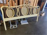 Vintage Wood and Cane King Headboard