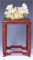 Chinese Russet Jade Carving & Stand.