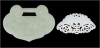 Lot of Two Carved Chinese Jade Pendants.