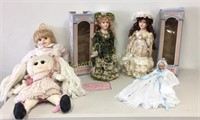 Porcelain Dolls, Rich Doll By Nina, Cloth Doll