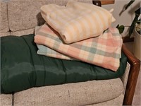 Wool blankets and sleeping bag