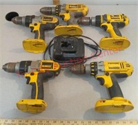 Dewalt cordless drill lot with charger and air