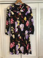 VINTAGE LAURA-GENE FASHIONS FLORAL POLYESTER DRESS