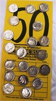 20 silver dimes--60's