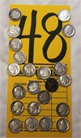 22 silver dimes--60's